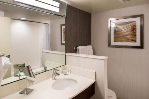 杰克逊维尔杰克逊维尔万豪万怡酒店的一间带水槽和镜子的浴室