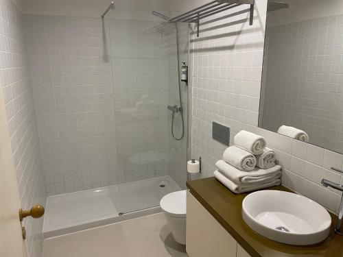 波尔图YOUROPO - Taipas的一间带水槽、卫生间和淋浴的浴室