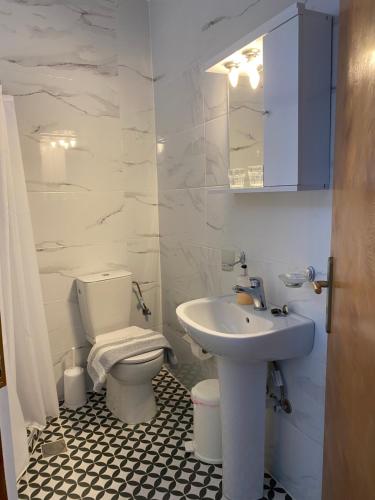 霍拉斯法基翁Garden House的白色的浴室设有水槽和卫生间。