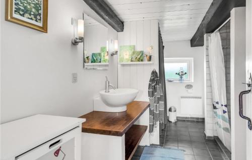 霍耶2 Bedroom Stunning Home In Hjer的一间带水槽和卫生间的浴室