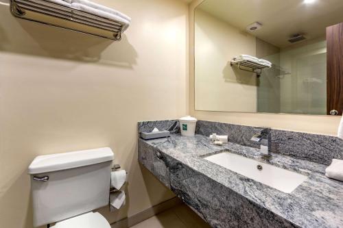 奇瓦瓦奇瓦瓦旧金山品质酒店的一间带水槽、卫生间和镜子的浴室