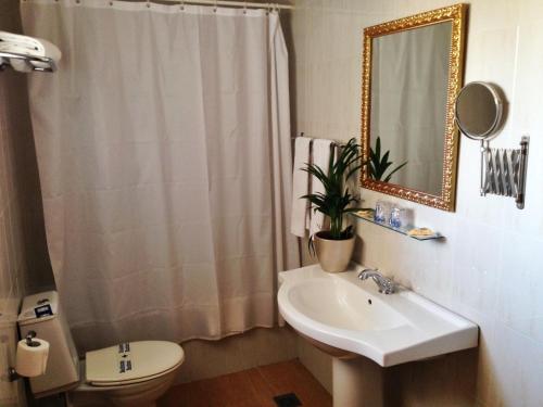 多列毛利诺斯卡门特蕾莎酒店的一间带水槽、卫生间和镜子的浴室