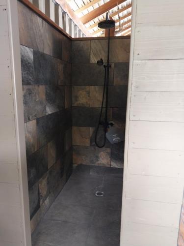 乌图罗阿Faré Mahi Mahi的浴室配有淋浴和卫生间。