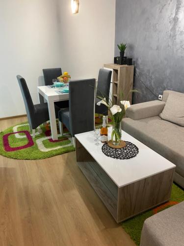 鲁马Apartman Popović的客厅配有沙发和桌子