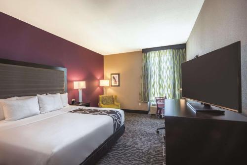 孟菲斯孟菲斯市中心拉金塔酒店的配有一张床和一台平面电视的酒店客房