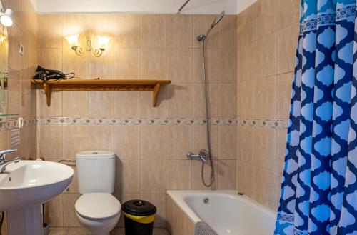 埃尔帕索Casa Rustica的浴室配有卫生间、盥洗盆和淋浴。