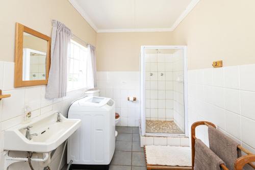 豪格斯拜克Lowestoffe Country Lodge - Walnut的一间带水槽、卫生间和淋浴的浴室