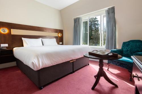 拉腊格兰达洛弗酒店的一间卧室配有一张大床和一把椅子
