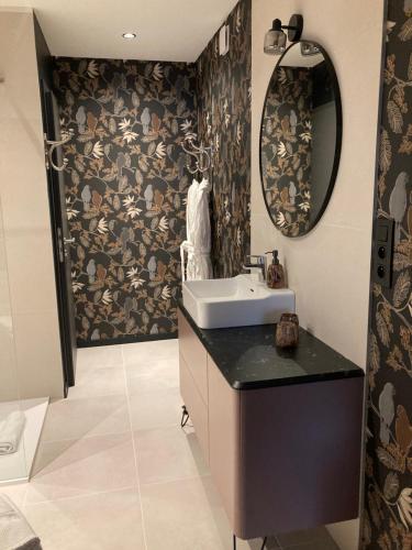 马尔梅迪拉博里内尔住宿加早餐旅馆的一间带水槽和镜子的浴室