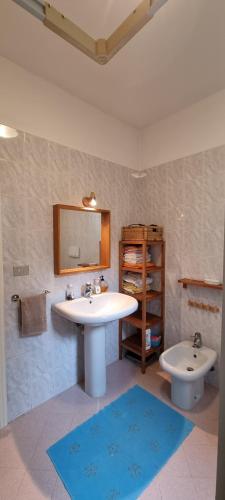 RifreddoCasa Monte Bracco的一间带水槽和卫生间的浴室