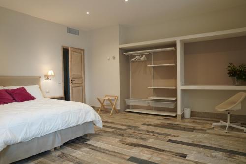 帕莱斯特里纳d'AntoMa - Guest House的一间卧室配有一张床和一个步入式衣柜