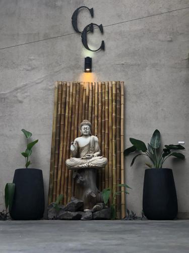 奥利沃斯Cool clima的坐在房间里佛陀的雕像