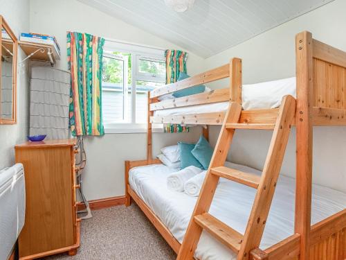 圣梅尔林Skylarks的一间卧室设有两张双层床和梯子