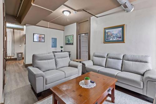 锡拉丘兹Perfect Blend of Convenience & Comfort Syracuse NY的客厅配有两张沙发和一张咖啡桌