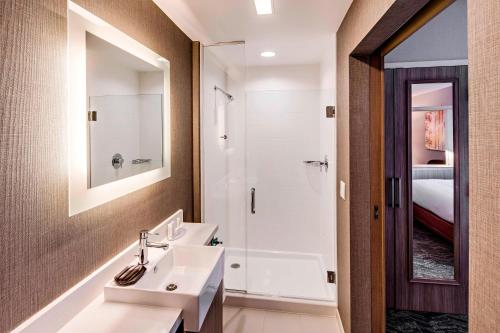 Murlin HeightsSpringHill Suites by Marriott Dayton Vandalia的一间带水槽和淋浴的浴室