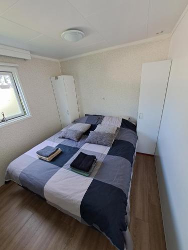 RheezerveenChalet Eben Haëzer的一间卧室配有一张大床和枕头