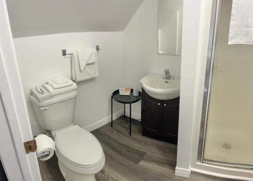 谢蒂坎普杜塞宾馆的一间带卫生间和水槽的浴室