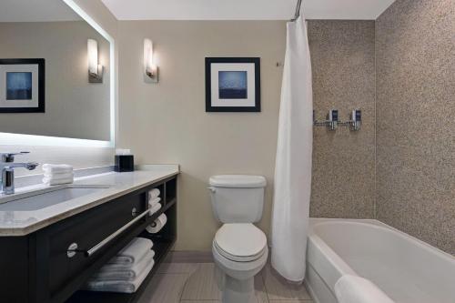 霍姆伍德Four Points by Sheraton Birmingham Homewood的浴室配有卫生间、浴缸和水槽。