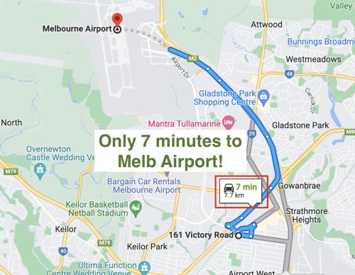 墨尔本Sunny House - Melbourne Airport Home的一张前往Meliah机场的行程地图