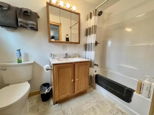希利2 King Bedrooms each with full bath, Amazing Views!的一间带水槽、卫生间和镜子的浴室