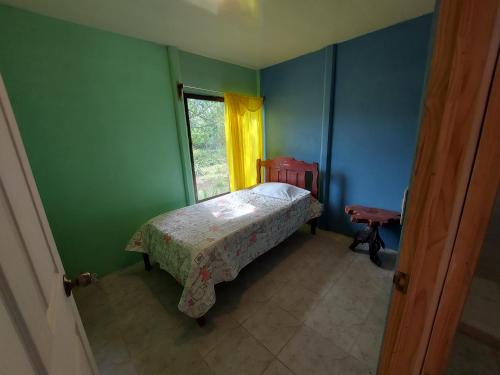 GambaLodging Adventure La Gamba的一间小卧室,配有床和窗户