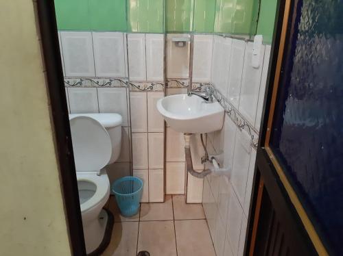 弗朗西斯科德奥雷利亚纳港Residencial RM的一间带卫生间和水槽的小浴室