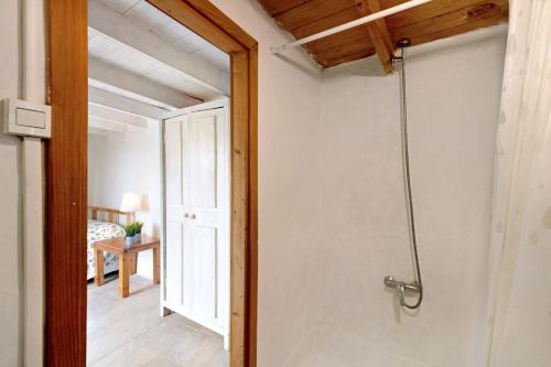 特吉塞Aloe Art的带淋浴的浴室和玻璃门