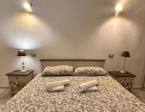 卡利亚里Arquer43 - Cagliari Old Town的一间卧室配有一张带两个枕头的床