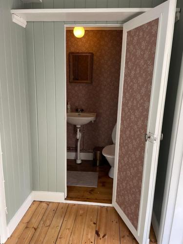科尔巴克斯Bagarstugan的一间带卫生间和水槽的浴室