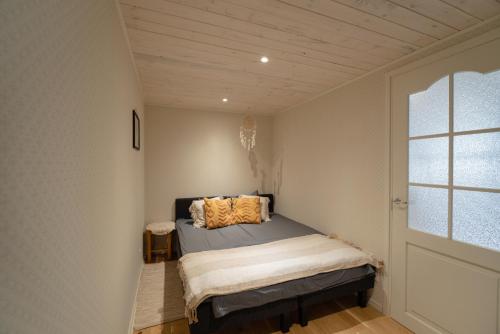 派德Posti studio apartment的一间卧室设有一张床和一个窗口