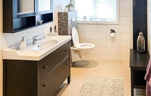 LifjellAmazing Home In B I Telemark With Wifi的一间带水槽和卫生间的浴室