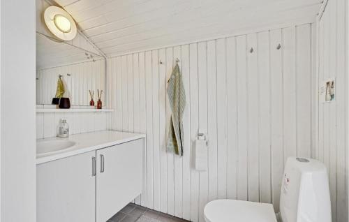阿森斯Amazing Home In Assens With 3 Bedrooms And Wifi的白色的浴室设有卫生间和水槽。
