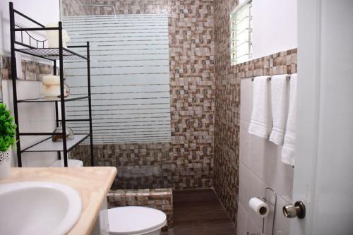 圣塔芭芭拉-山美纳Apartamento entero en Samaná Los tios的一间带水槽和卫生间的浴室