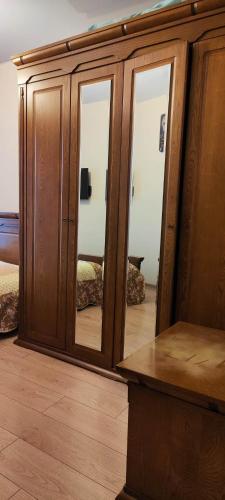 Квартира в Батуми的配有木柜的镜子