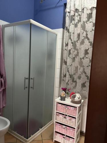伊格莱西亚斯Villa Iris的浴室配有淋浴间和卫生间。