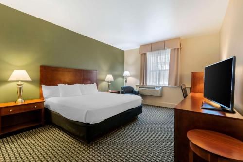 布伦瑞克贝斯特韦斯特布伦瑞克酒店的配有一张床和一张书桌的酒店客房
