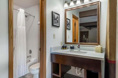 杜兰戈加里奥格兰德贝斯特韦斯特酒店的一间带水槽、卫生间和镜子的浴室