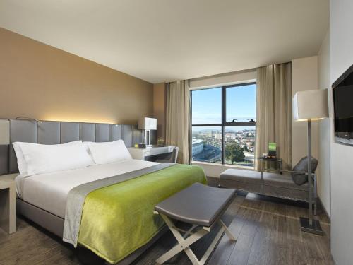 布拉加布拉加美利亚Spa酒店的酒店客房设有一张床和一个大窗户