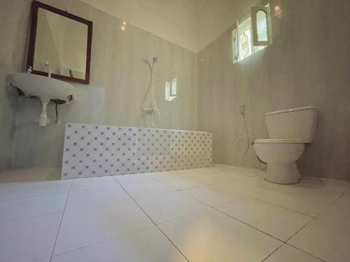 南威Green's Nungwi的浴室配有卫生间、浴缸和水槽。
