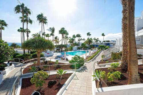卡门港拉布兰达埃尔多拉多公寓的棕榈树度假村的游泳池景