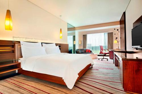 哥印拜陀哥印拜陀艾美度假酒店的酒店客房设有一张大床和一台电视。