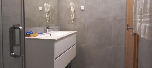 米尔芳提斯城Naturalis的一间带水槽和镜子的浴室