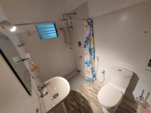 哈巴拉杜瓦Green Stay的一间带卫生间和水槽的小浴室