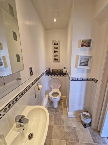 FordHay Farm House的浴室配有白色卫生间和盥洗盆。