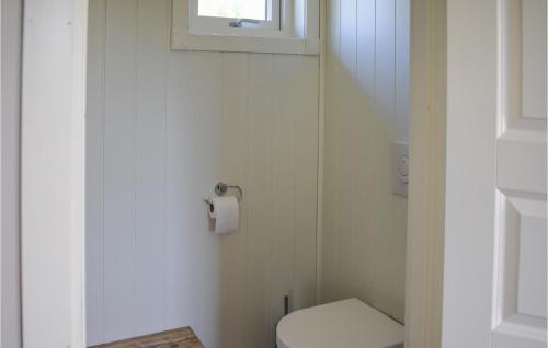 Treungen4 Bedroom Lovely Home In Treungen的白色的浴室设有卫生间和窗户。