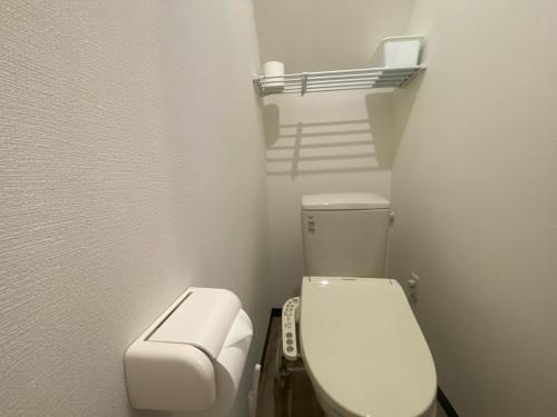 石垣岛Monstera - Vacation STAY 60812v的一间设有白色卫生间和架子的小浴室