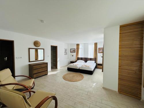 索佐波尔阿波罗尼亚公寓 的客厅配有床和椅子