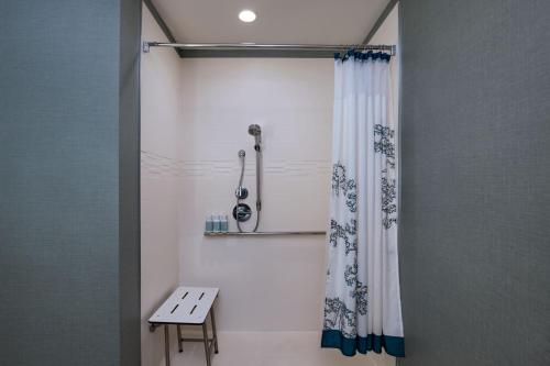奥斯汀Residence Inn by Marriott Austin Southwest的配有淋浴帘的浴室