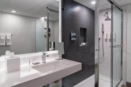 迈阿密迈阿密戴德兰万豪酒店的一间带水槽和淋浴的浴室