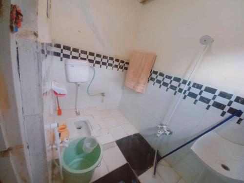 KhapaluMasherbrum House的一间带卫生间和水槽的小浴室